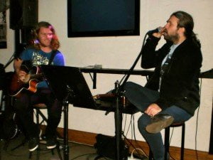 Cameron and Sam at an Open Mic Night