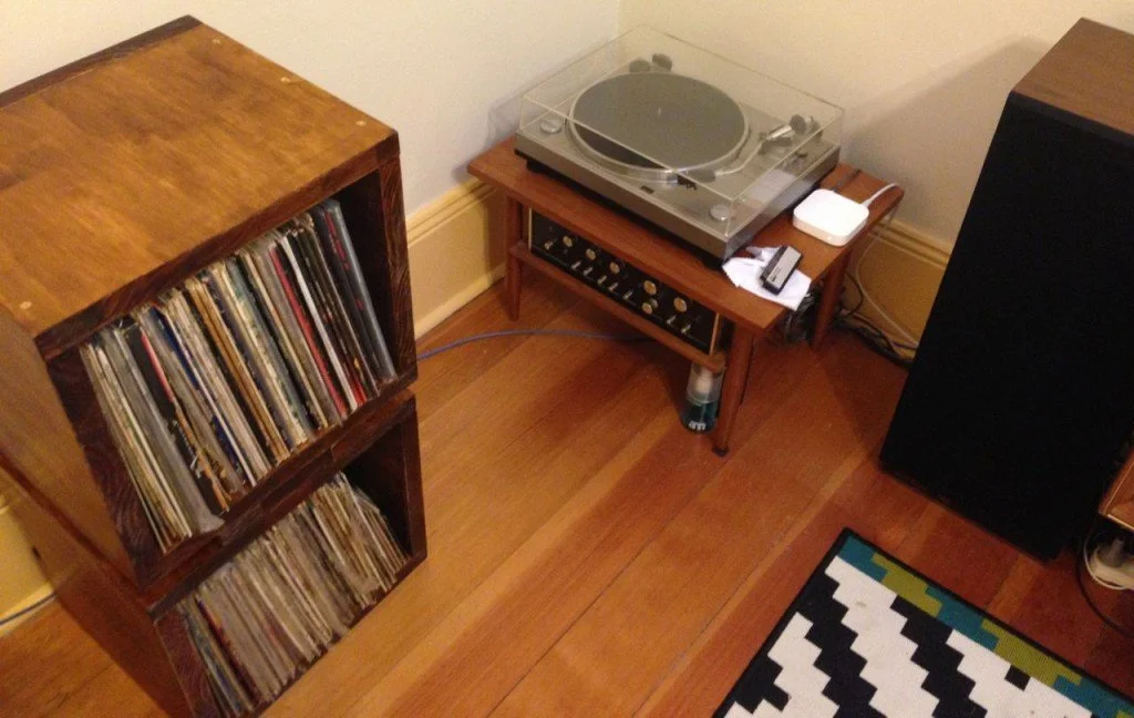 The great vinyl setup in my place, including our new storage solution