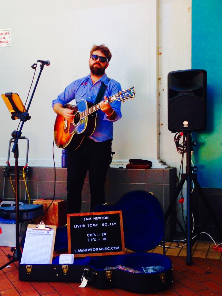 Busking setup in Tamworth 2016